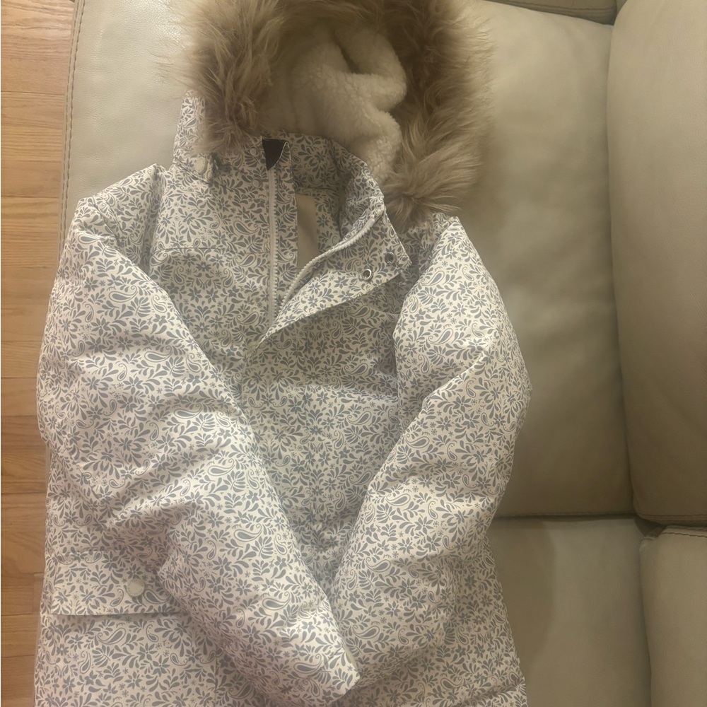 Rylee + Cru gray Floral Winter Jacket size label 8-9